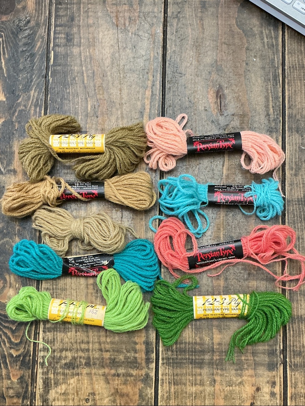 Vintage Persian-Type Yarn Needle Point & Crewel Yarn